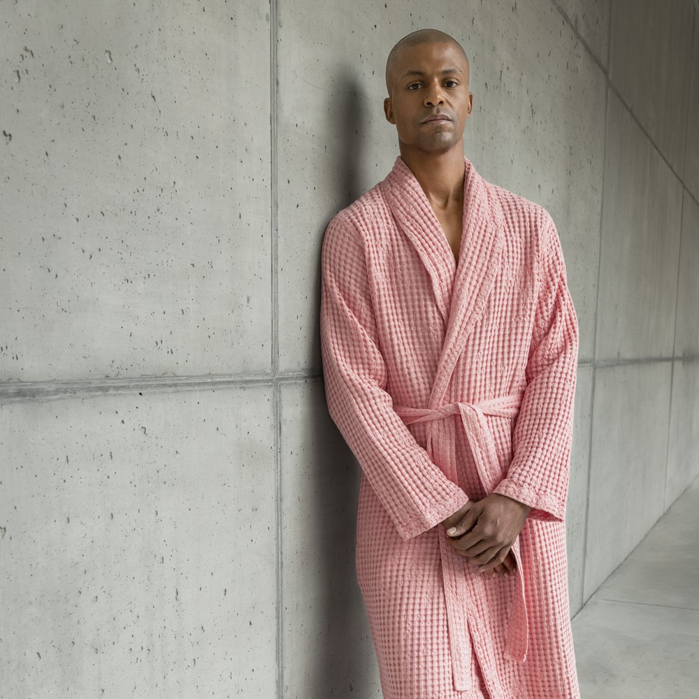 Pousada Egyptian Cotton Bath Robe 573 by Abyss and Habidecor in Flamingo Pink